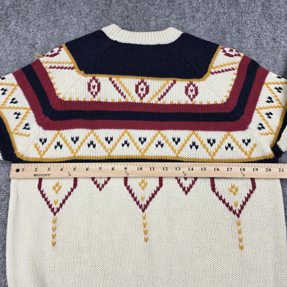 Youngbloods Sweater Men Medium Cream Southwestern Aztec Acrylic Knit Pullover 90 - Picture 4 of 16